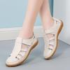 Summer Retro Handmade Cowhide Velcro Sandals with Soft Sole