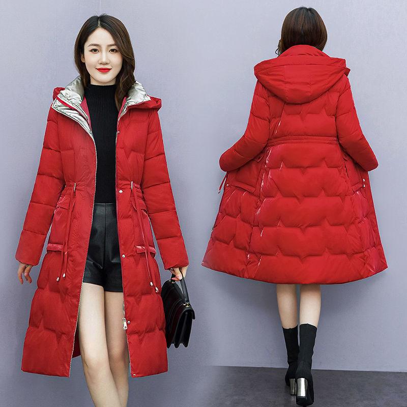 

Стеганая куртка глянцевая несмываемая пуховая куртка женская зимняя одежда модная утолщенная средней длины с капюшоном стеганая куртка 3XL