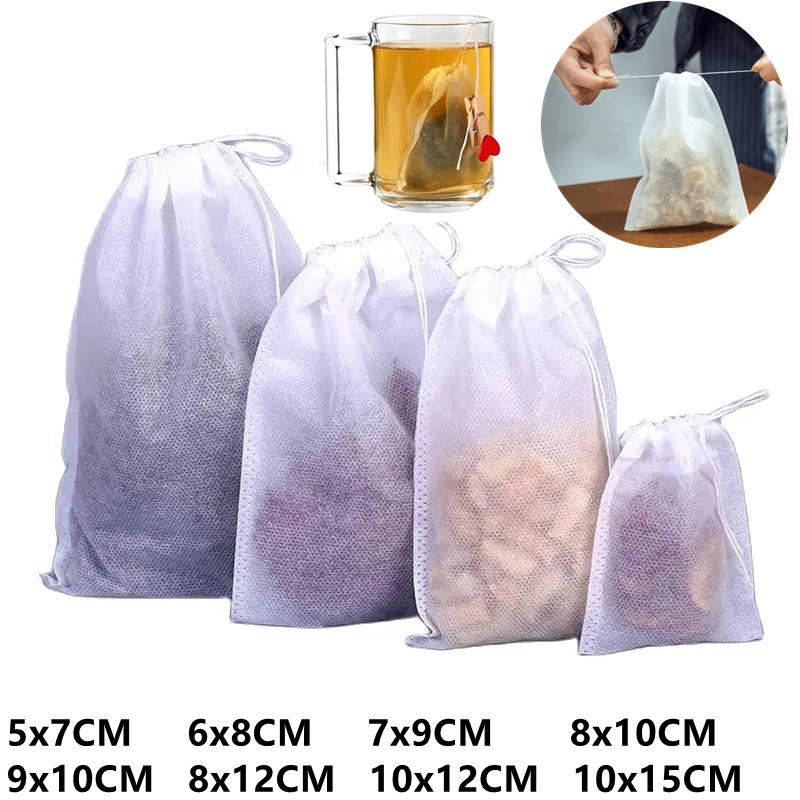 Disposable Teabags Non-woven Fabric Tea Filter Bags for Coffee Spice Tea Bag with Empty Tea Bags With Strings Nylon Filter Bag