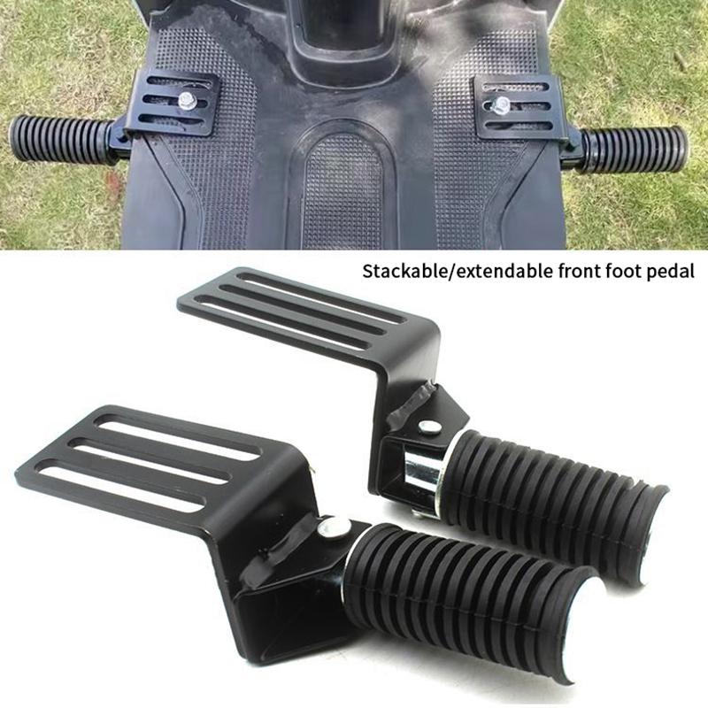 1Pair Electric Vehicle Front Foot Pedal Plate Leg Support Pad Folding Anti-Slip Metal Footboard Ebike Accessories