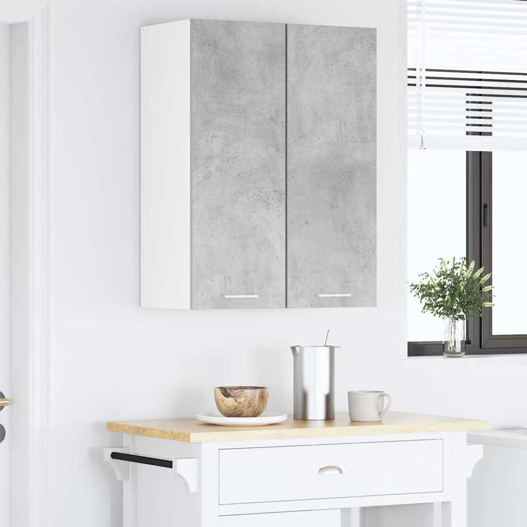Wall Mounted Cabinet In Concrete Grey and White 30 X 31 X 80 Cm Particleboard
