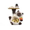 Siamese Cat Statue Candy Bowl Multi-Functional Key Trinkets Jewelry Organizer Dish Holder Home Office Desktop Decoration Ornament