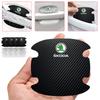 4pcs Car Door Handle Sticker Carbon Fiber Scratches Resistan For Octavia 2 3 Fabia Kamiq Kapoq Kodiaq Rapid SCALA Superb 3