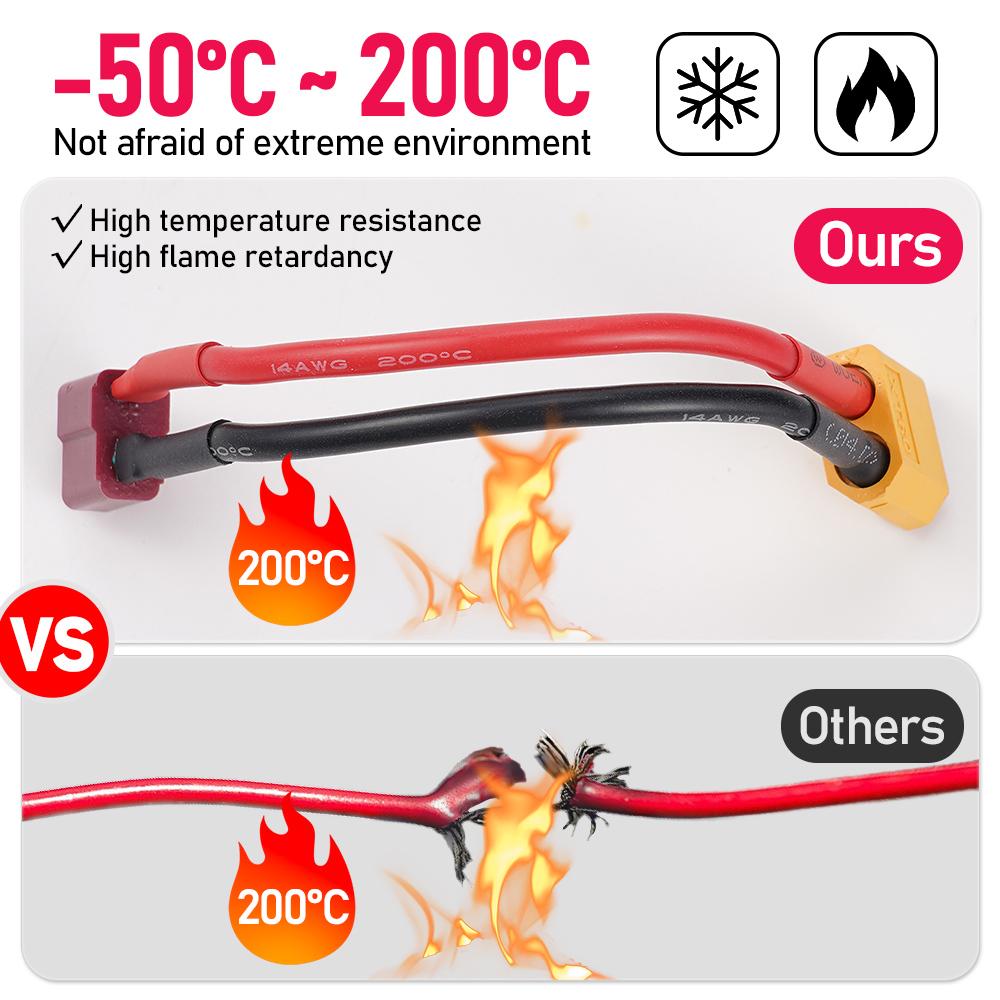 1PC XT60 Male/Female To Deans T-Plug Male/Female Connector Lead Adaptor Extension Wire Silicone Cable for Lipo Battery RC Parts