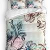 Set Biancheria da Letto Retro 3 Pezzi Colibrì Fiori di Ibisco Copripiumino Federa Bambini Adulti Copripiumino Set Letto Matrimoniale Tessile per la Casa