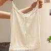 Women's Plus Size Cotton Lace Bow Camisole - Slim Fit Spring/Summer Layered Tank Top