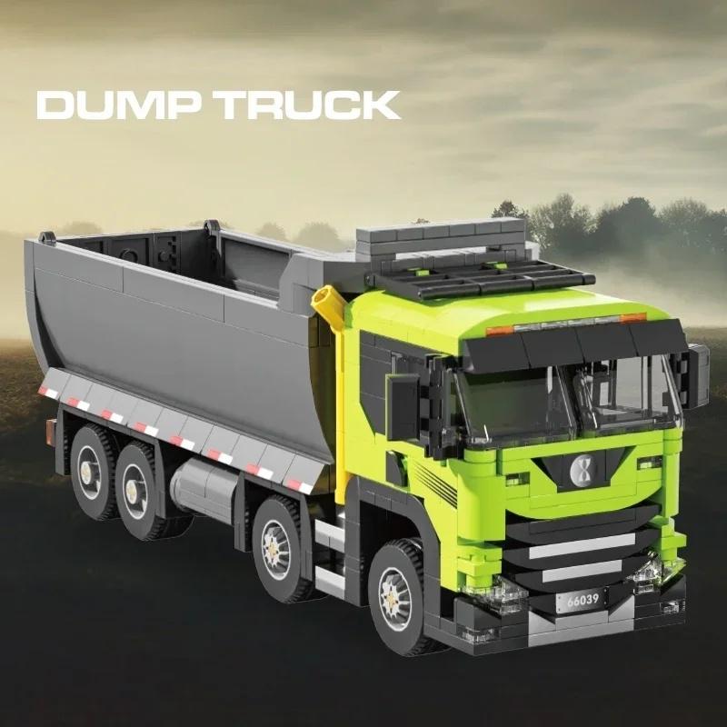 614PCS European Heavy Dump Truck Building Blocks City Transport Vehicle Model Bricks Desktop Ornaments Kids Childrens Toys Birthday Christmas Gifts