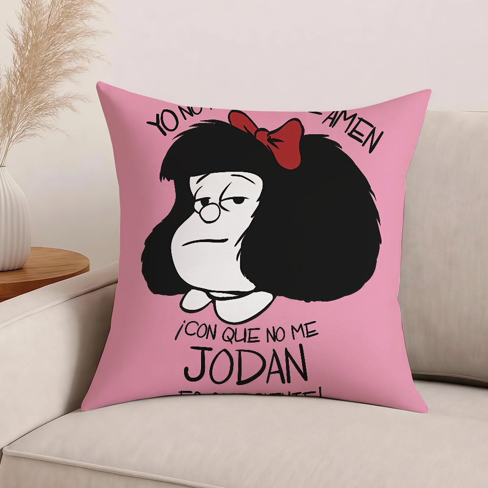 Mafalda Cartoon Cute Pillow Case Office Cushions Suitable For Sofa Car Bedroom Decorative Cushion Cover