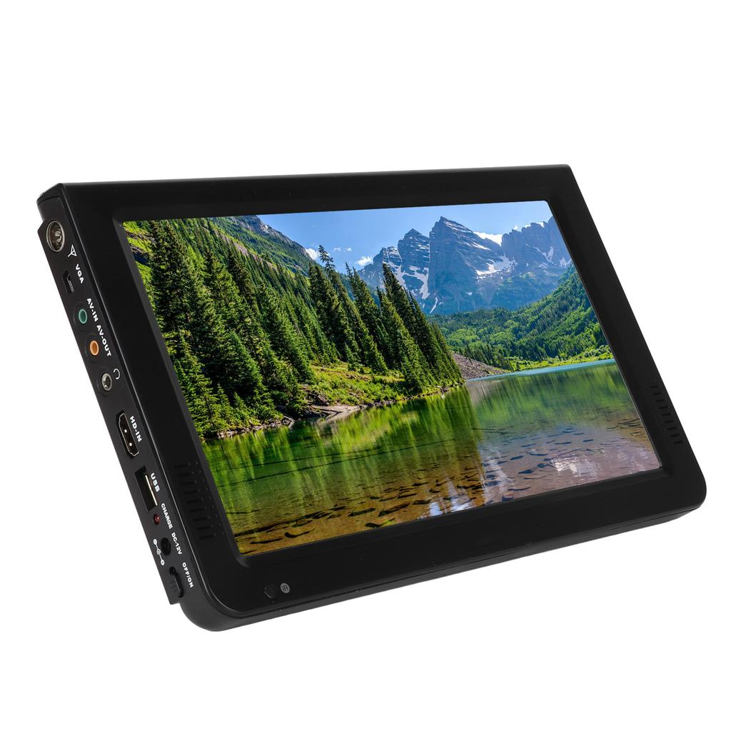 Télévision Portable 10 Pouces 16:Lecteur vidéo multimédia HD rechargeable 9 pouces TFT LED 1080P pour la maison et la voiture
