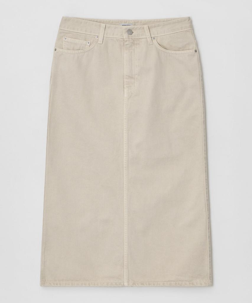 Jeonggamseutyudio Pigment Dyed Denim Long Skirt_2 Color