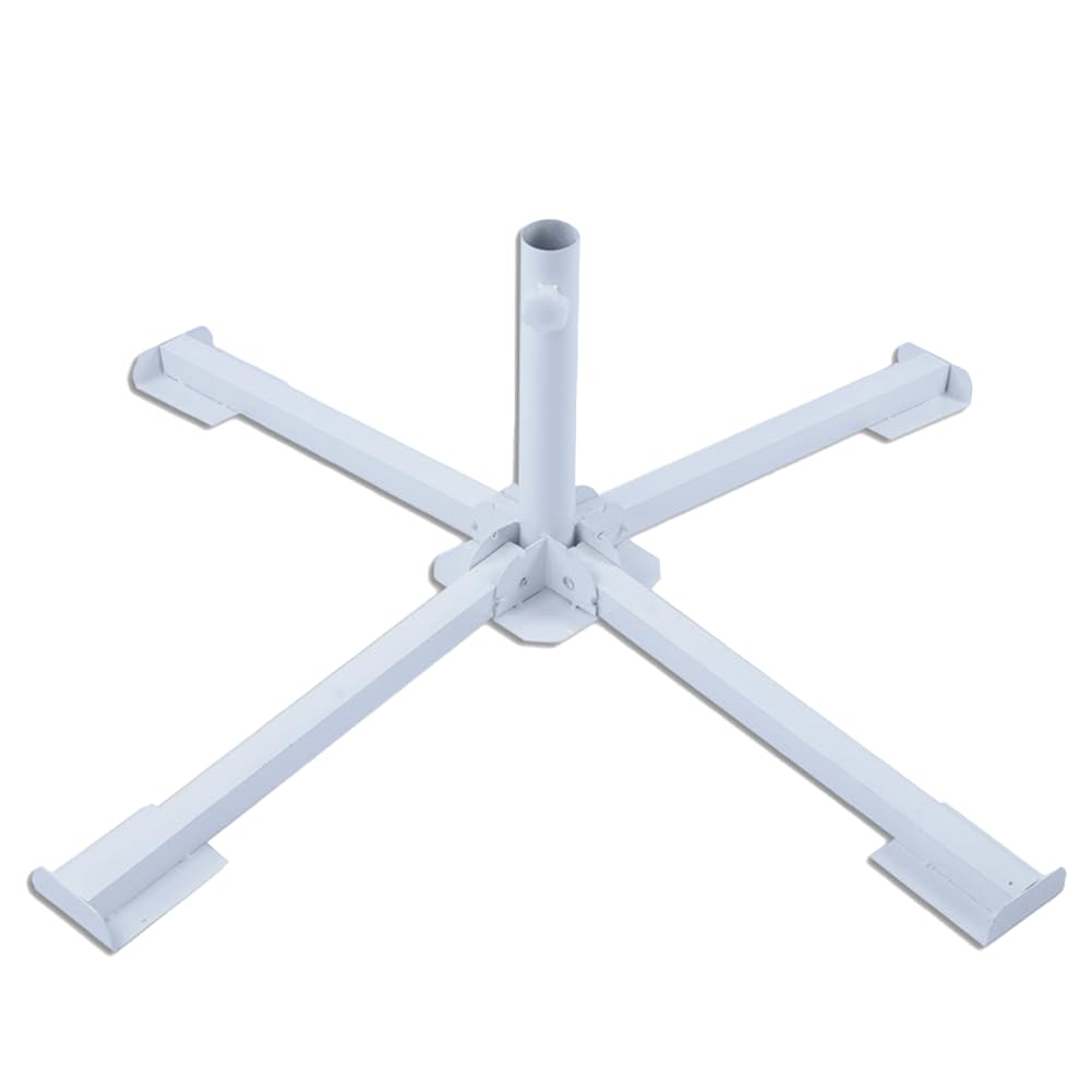 

AZNABLE Foldable Parasol Stand, Parasol Base for Beach Umbrellas, Fits Diameters 2.0-3.5cm (White)