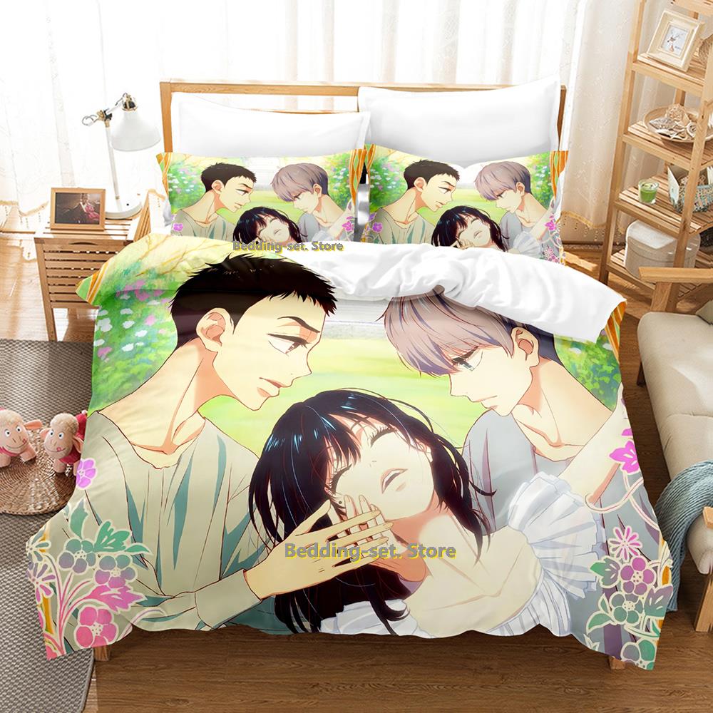 Comforter Dance Dance Danseur Bedding Set Cartoon Anime Three-Piece Set Adult Kid Bedroom Three-Piece Suits 3D Kawaii Juego De Ropa D