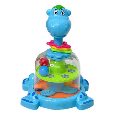 Drücken und Drehen Ball Spinner Spielzeug für Kleinkinder Cartoon Tier Spaß Ballwerfer Spielzeug mit Geräusch Lernspielzeug für Babys