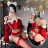 Qingruohan Christmas Lingerie: Sexy Red Maid Outfit with Quick Release Set 2674