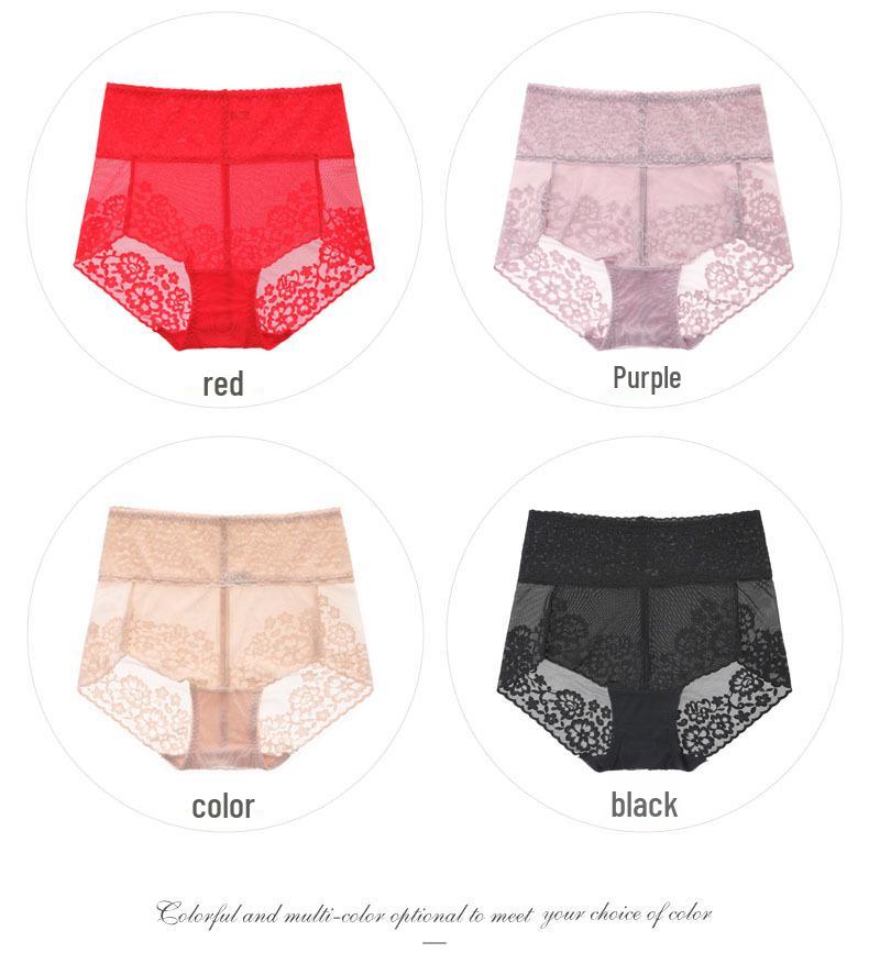 Damen High-Waist Spitzen-Slips: Bauchkontrolle, Hüftlift, Atmungsaktives Mesh, Nahtlos, Hochwertige Unterwäsche