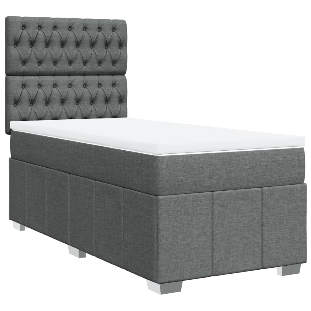 Box Spring Bed with Mattress Dark Gray 80x200 cm Fabric