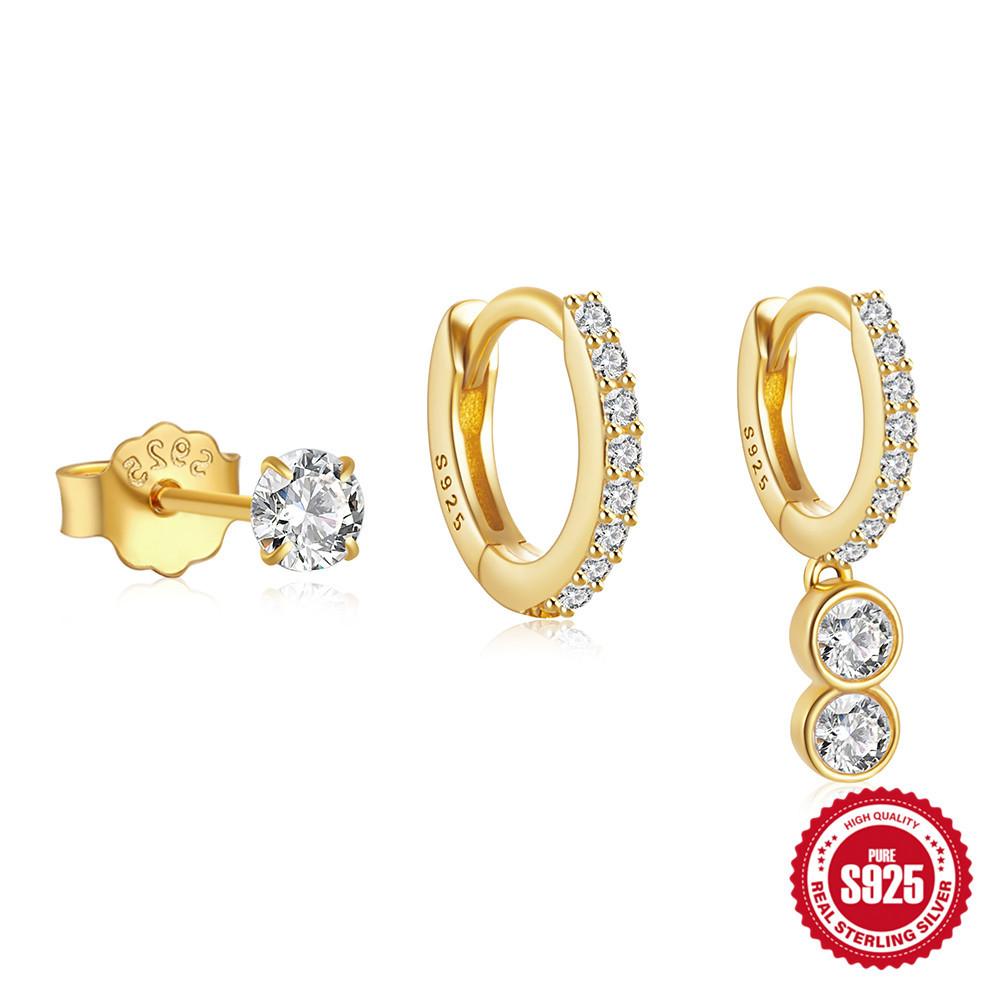 Triple Diamond Wear Earrings Earrings Earrings Set 3 Earrings Set