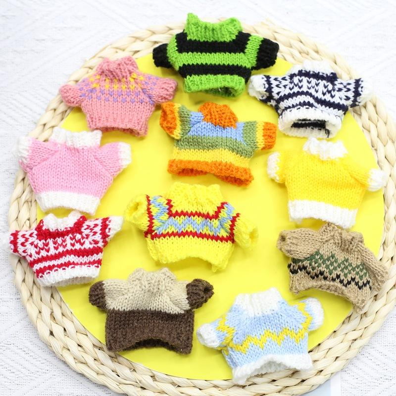 

12cm Doll Decoration Teddy Bear Dressing Clothes Plush Toy Accessories Bear Doll Sweater Necklace 12cm