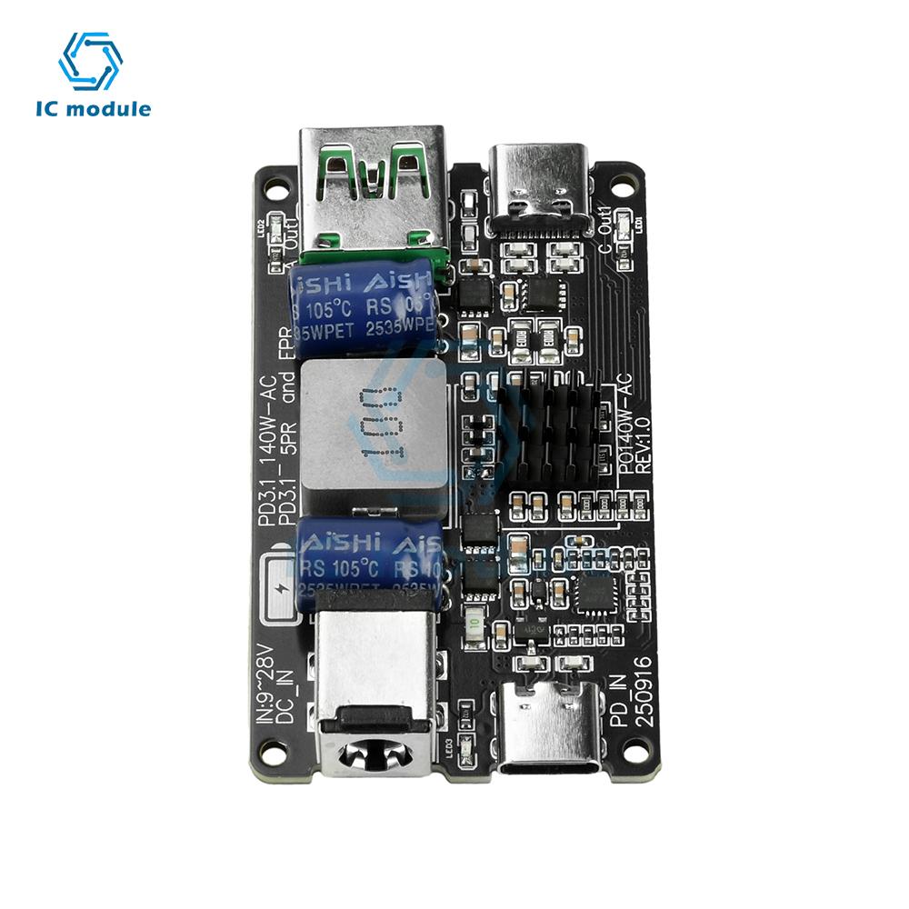 PD 140W Hochleistungs-DC-Abwärtswandler Dual-Port Schnelllade-Modul Typ C USB-Ladegerät mit voller Protokollunterstützung (PD3.1/QC4+/PPS)