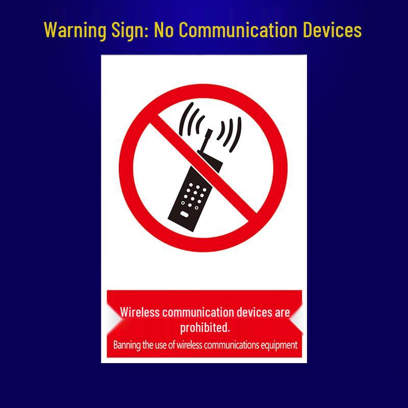 Aluminum Wireless Communication Prohibited Sign