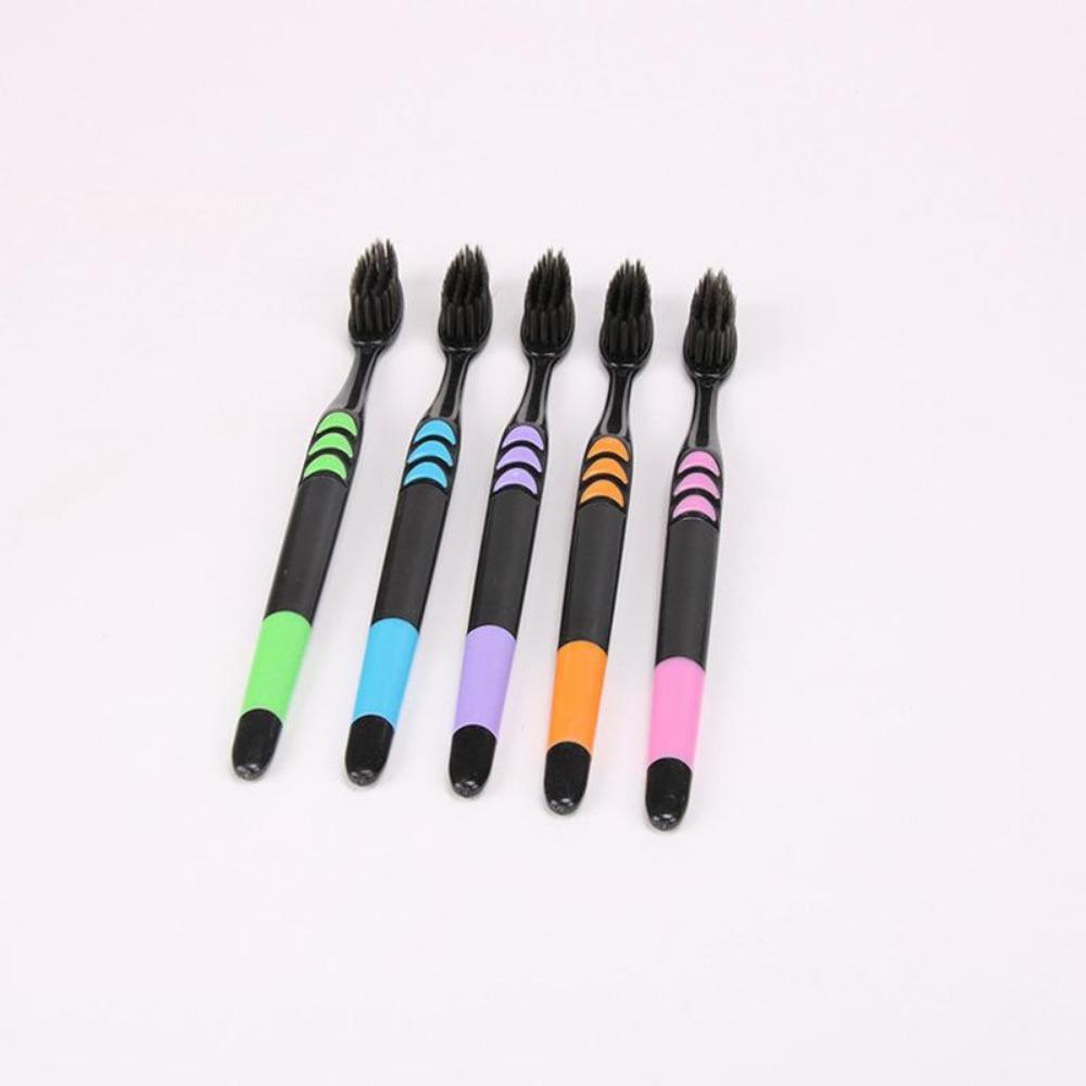 10PCS/1Pack Soft Bamboo Charcoal Nano Toothbrush Black Tooth Brush Dental Personal Teeth Care