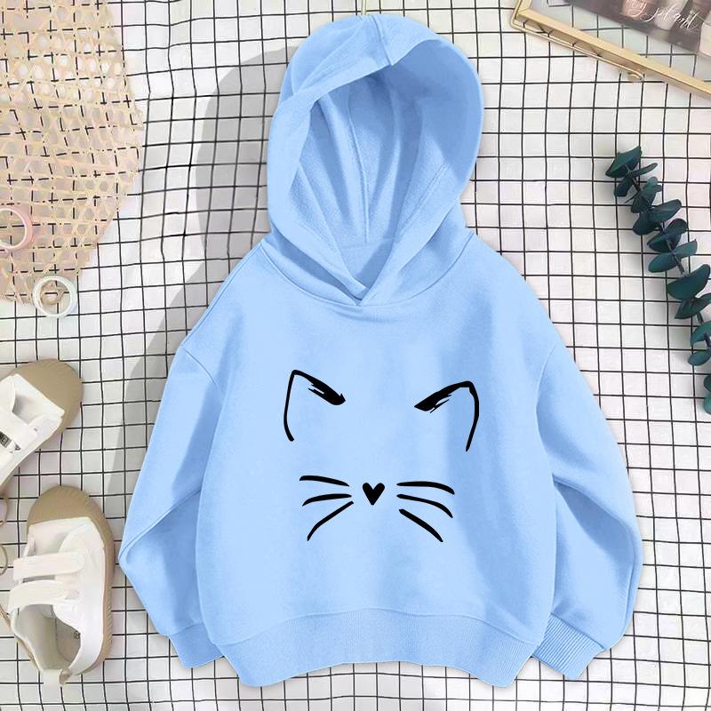 2026 Spring/Autumn Korean Style Girls' Printed Drop Shoulder Thin Hoodie