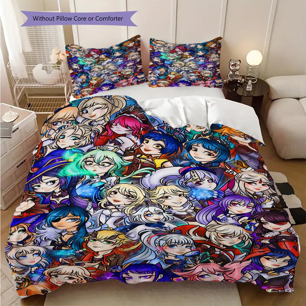 Genshin Impact Complete Character Visual Novel Bedding 1 Duvet Cover 2 Pillowcase Without Core Duvet Cover And Pillowcase