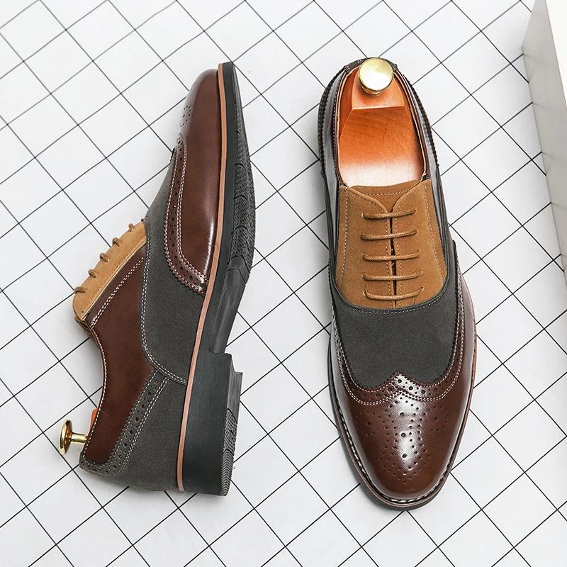 Men Derby Shoes Square Toe Lace-up Mixed Colors Shoes for Men with  Size 38-48 Dress Shoes Men