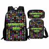 Geometry Dash Student Backpack 3-Piece Set, Geometry Dash Backpack, Shoulder Bag, Pen Bag