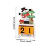 Christmas Calendar Desk Decoration, Calendar,Rustic with Number Blocks Tabletop for Office Living