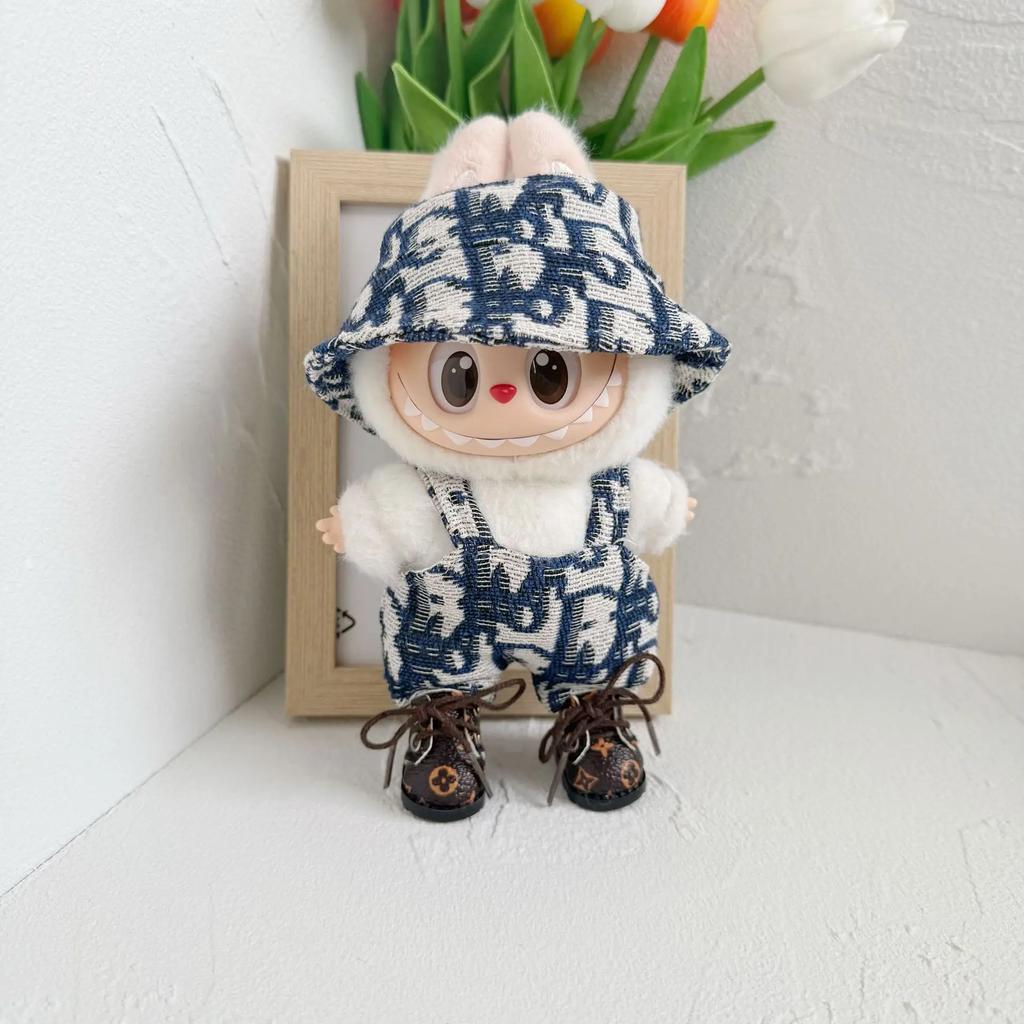 Fashion Clothes Set for Labubu Mini Plush Doll's Clothes Outfits 17cm Strap Skirt Clothing Gifts Labubu Clothes Doll Accessories