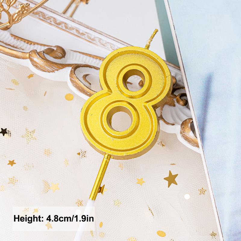 Golden Birthday Candles 0-9 Digital Cake Topper Number Wedding Cakes Dessert Decor Party Supplies Accessories