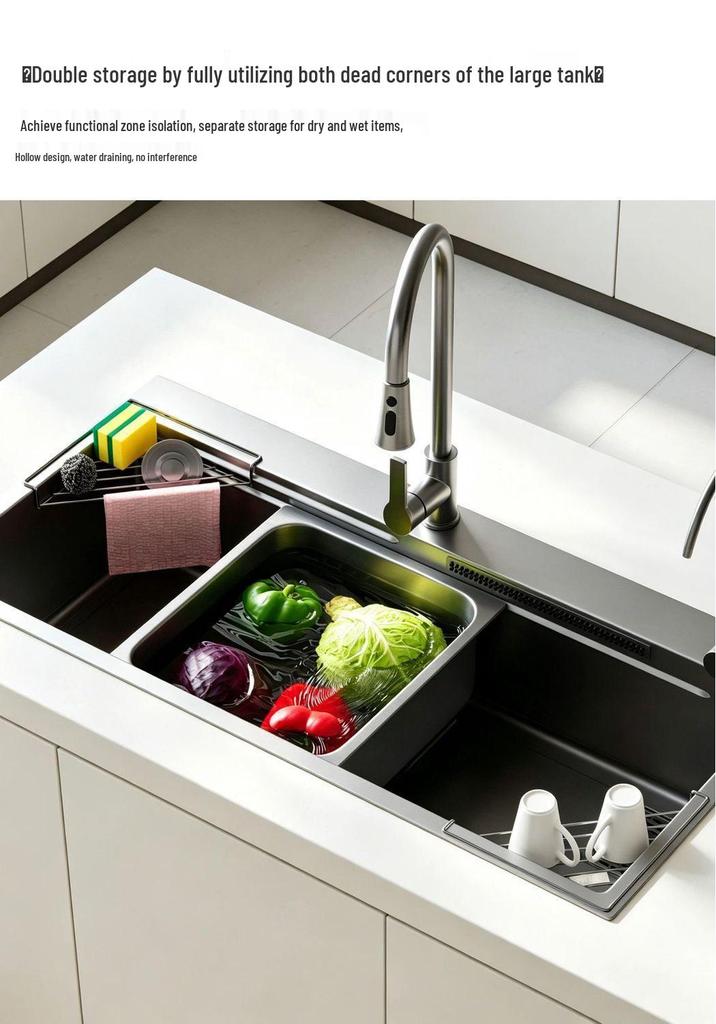 In-Stock 304 Stainless Steel Sink Organizer: Rack for Dishes, Sponges, and Filters