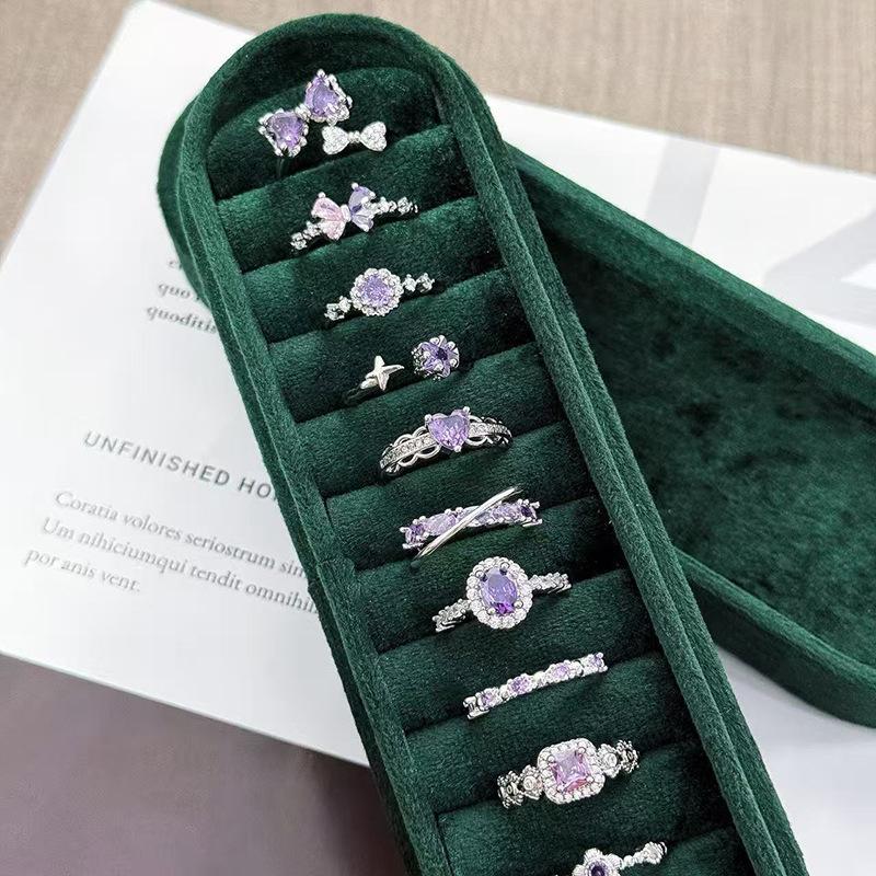 Nine Purple Separation Fire Purple Color Treasure Zir*****Pening Ring Light Luxury Niche High Sense Delicate Stacking Super Immortal Ring Girl