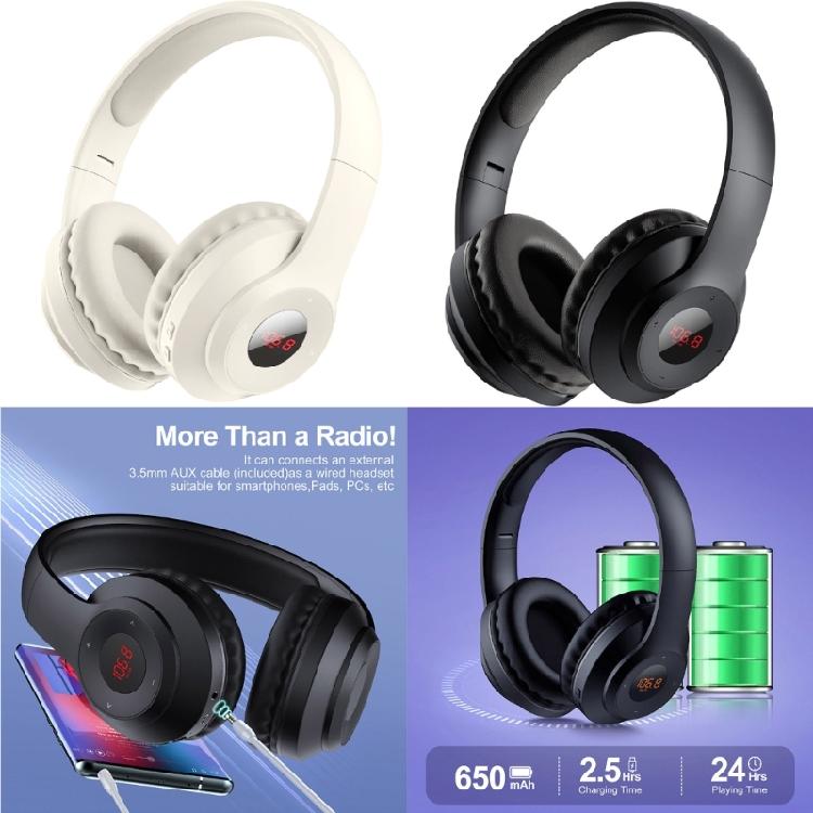 Jogging Headsets Comfortable Over Ear FM Radio Headphones With Long Battery Life Noise Cancelling Earmuff Everyday Use
