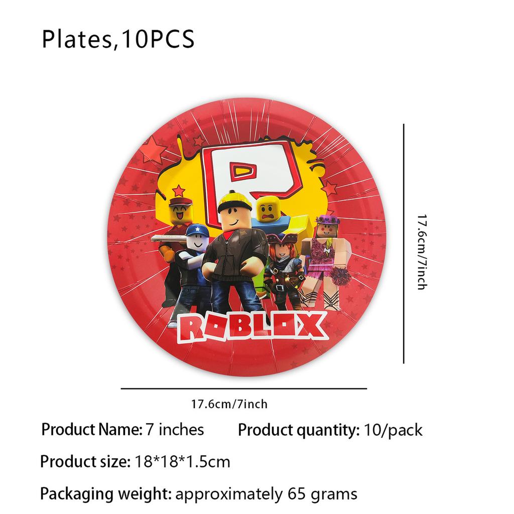 Roblox Birthday Party Decorations Supplie Celebration Disposable Tablecloth Cup Plate Baby Shower banner set Entertaining Play Safe Kid Friendly Fun
