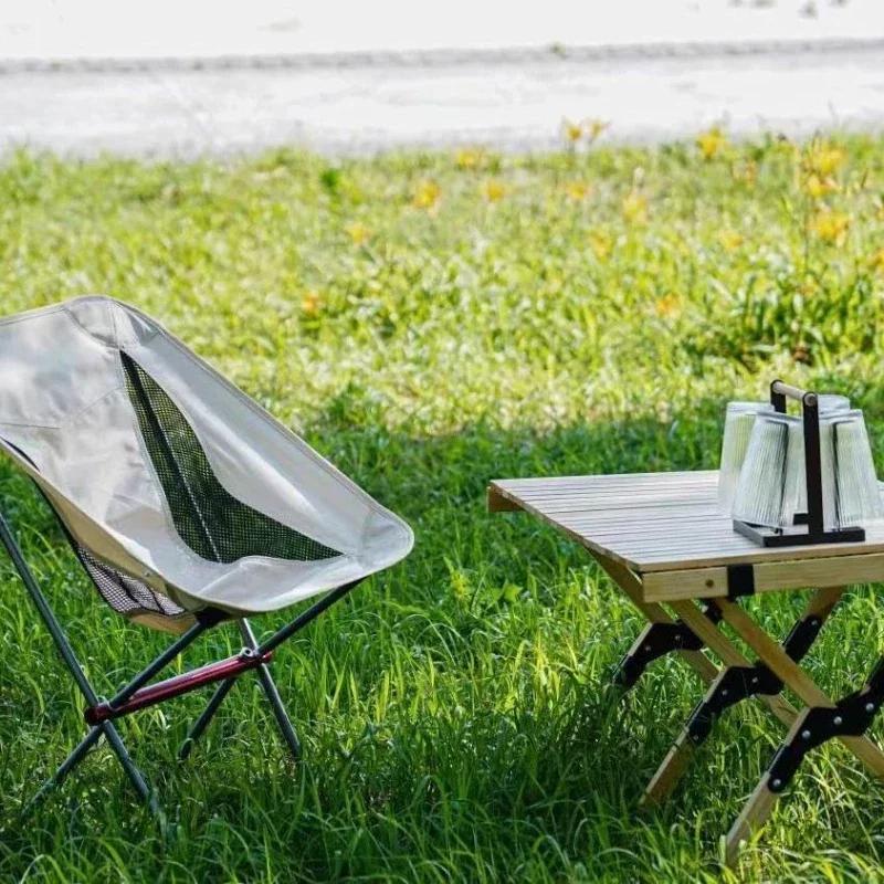 Portable Folding Camping Chair Full-Aluminum Frame Compact with Carry Bag Outdoor Hiking Fishing Backpacking