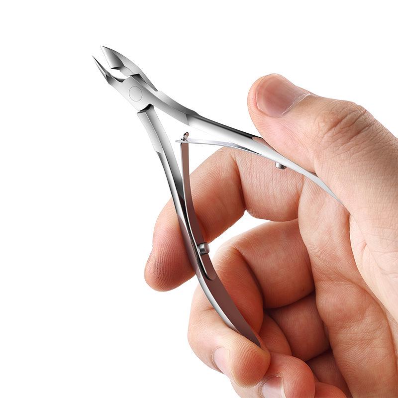 Double Spring Stainless Steel Cuticle Pliers Set - Nail Art Tools for Trimming Cuticles, Ingrown Toenails, and Nail Grooves