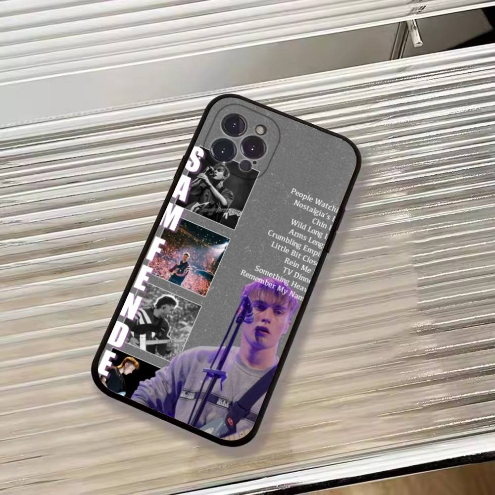 Custodia per Telefono Singer S-Sam Fender Per iPhone 17,16,15,14,13,12,11 Plus,Pro Max,XS,Copertura Nera Morbida