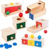 Caixa de Jogo de Gaveta Três Cores de Madeira Brinquedo de Quebra-Cabeça Montessori para Educação Infantil Treinamento de Quebra-Cabeça Caixa de Aprendizagem Brinquedos de Aprendizagem Cognitiva Presentes