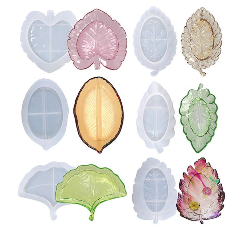 

1 шт., форма для лотка для хранения, Diy, кристаллическая форма для клея, листья, блюдо, гайка, тарелка для хранения, силиконовые формы