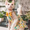 Neuer Klassischer Blumenhaarloser Katzenrock Haustierbedarf Sphynx Katze Vintage Kleid Prinzessin Süßes Kleid Für Katze Devon Sommer Frühling