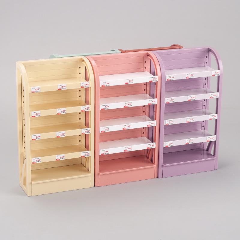 Mini Grocery Shelf Toy: Multi-Layer Dollhouse Display Rack for Kids' Pretend Play
