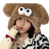 Autumn and winter cartoon student ear hats children cute thickened warm versatile big eyes plush hat cover