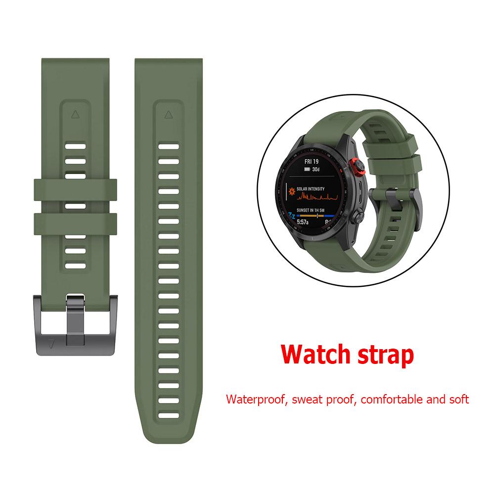 Silicone Wriststrap for Garmin Fenix 7 Strap 22mm Watchband (Dark Green