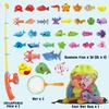 CozyBomB Magnetic Fishing Toys Game Set for Kids for Bath Time Pool Party with Pole Rod Net, Plastic Floating Fish - Toddler Education Teaching