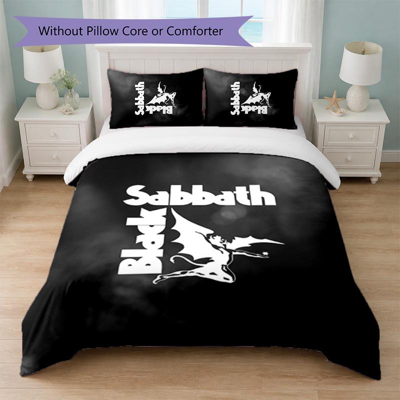Set Biancheria da Letto 3 Pezzi Stampa Led Zeppelin Copripiumino con Due Federe Biancheria da Letto Morbida per Camera da Letto Domestica