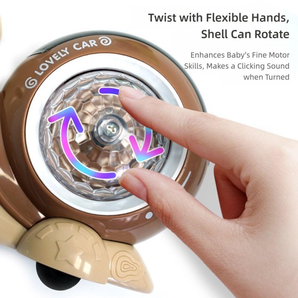 Tummy Time Luminous Snail Toy Plastic Green Brown Crawling Snail Toys Luminous With Light-Up Interactive Sensory Toy For Kids