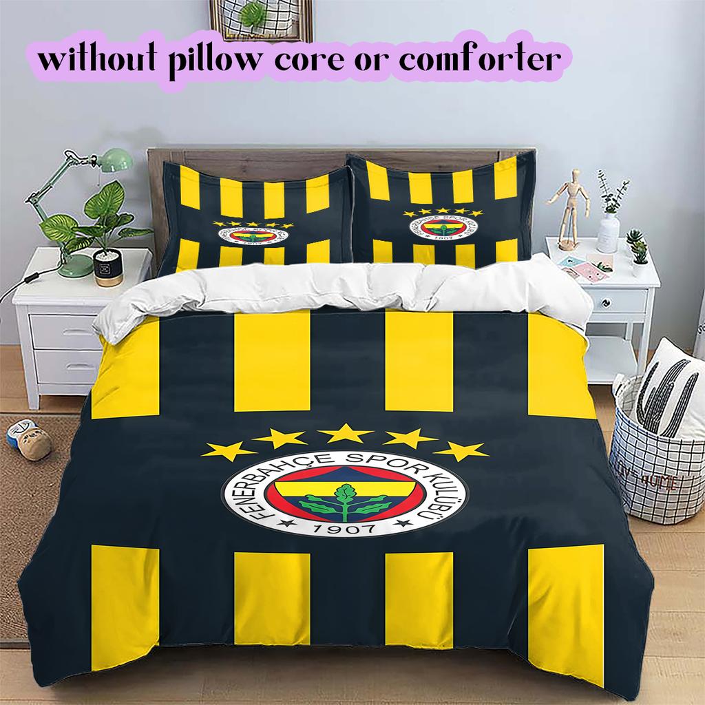 Calcio Fenerbahçe S.K Fantasia Set Copripiumino Trapuntato Copripiumino Federa Decorazione per la Casa Regalo di Compleanno (1 * copripiumino + 2 * federa, senza nucleo)