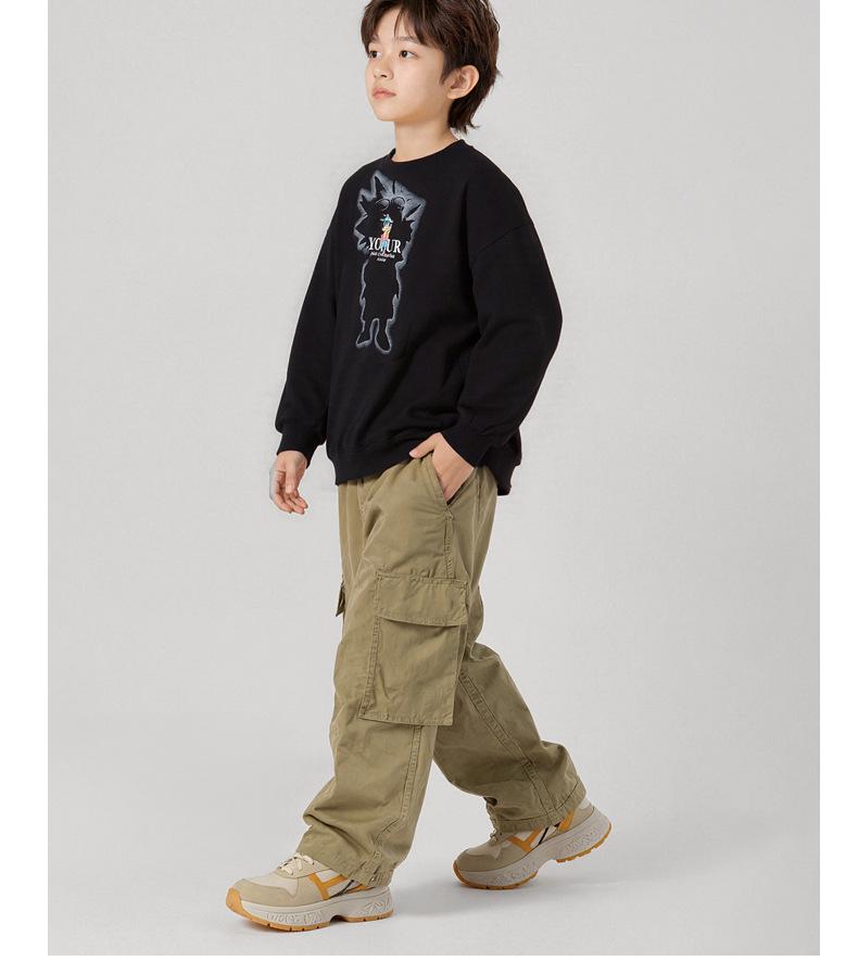 Korean Style Cartoon Sports Hoodie for Older Kids - Boys' Long Sleeve Top